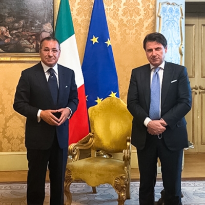 Chairman Kamel Ghribi; Giuseppe Conte, Prime Minister, Italy.