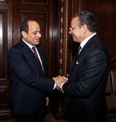 Chairman Kamel Ghribi; Abdel Fattah Al-Sisi, President of Egypt.