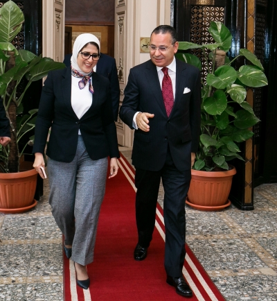 Kamel Ghribi, Chairman GK Investment Holding Group, Vice President of Gruppo San Donato, President of GSD Healthcare;  Hala Zayed, Minister of Health and Population, Egypt.