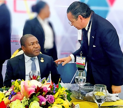 Chairman Kamel Ghribi; Filipe Nyusi, President of Mozambique.