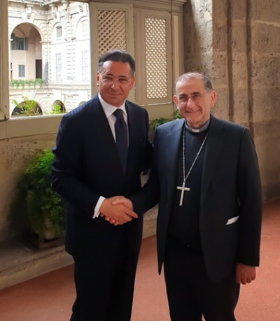 Chairman Kamel Ghribi; Monsignor Mario Delpini, Archbishop of Milan, Italy.