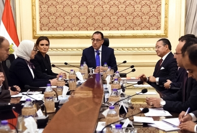 Chairman Kamel Ghribi; Moustafa Madbouly, Prime Minister, Egypt; Hala Zayed, Minister of Health and Population, Egypt.