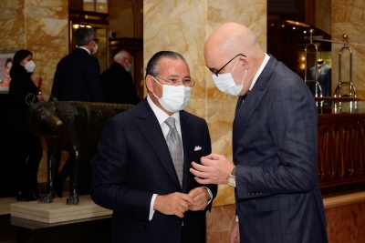 Chairman Kamel Ghribi; H.E. Moez Sinaoui, Ambassador of Tunisia to Italy.