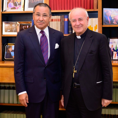 Chairman Kamel Ghribi; Monsignor Vincenzo Paglia, President of the International Catholic Biblical Federation, Italy.