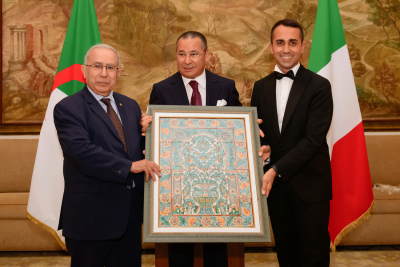 Kamel Ghribi with H.E. Ramtane Lamamra Minister of Foreign Affairs, Algeria and Luigi di Maio Minister of Foreign Affairs and International Co-Operation, Italy.