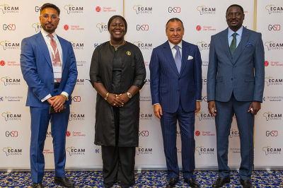 Chairman Kamel Ghribi with H.E. Mawine G. Diggs, Minister of Commerce and Industry, Republic of Liberia; H.E. Mamadou Tangara, Minister of Foreign Affairs, Republic of the Gambia