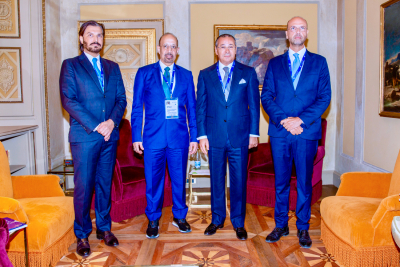 Chairman Kamel Ghribi with Khalid A. Al-Falih, Minister of Investment, Saudi Arabia and H.E. Faisal bin Sattam bin Abdulaziz, Ambassador of Saudi Arabia to Italy