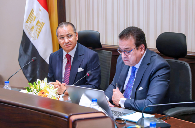 Chairman Kamel Ghribi with H.E. Dr. Khaled Abdel Ghaffar, Egyptian Minister of Health