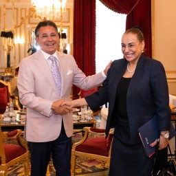 Kamel Ghribi welcomes Her Excellency Enas Mekkawy the Arab League Ambassador to his residence in Rome 