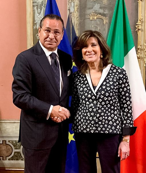 Chairman Kamel Ghribi; Maria Elisabetta Alberti Casellati, President of the Senate, Italy.