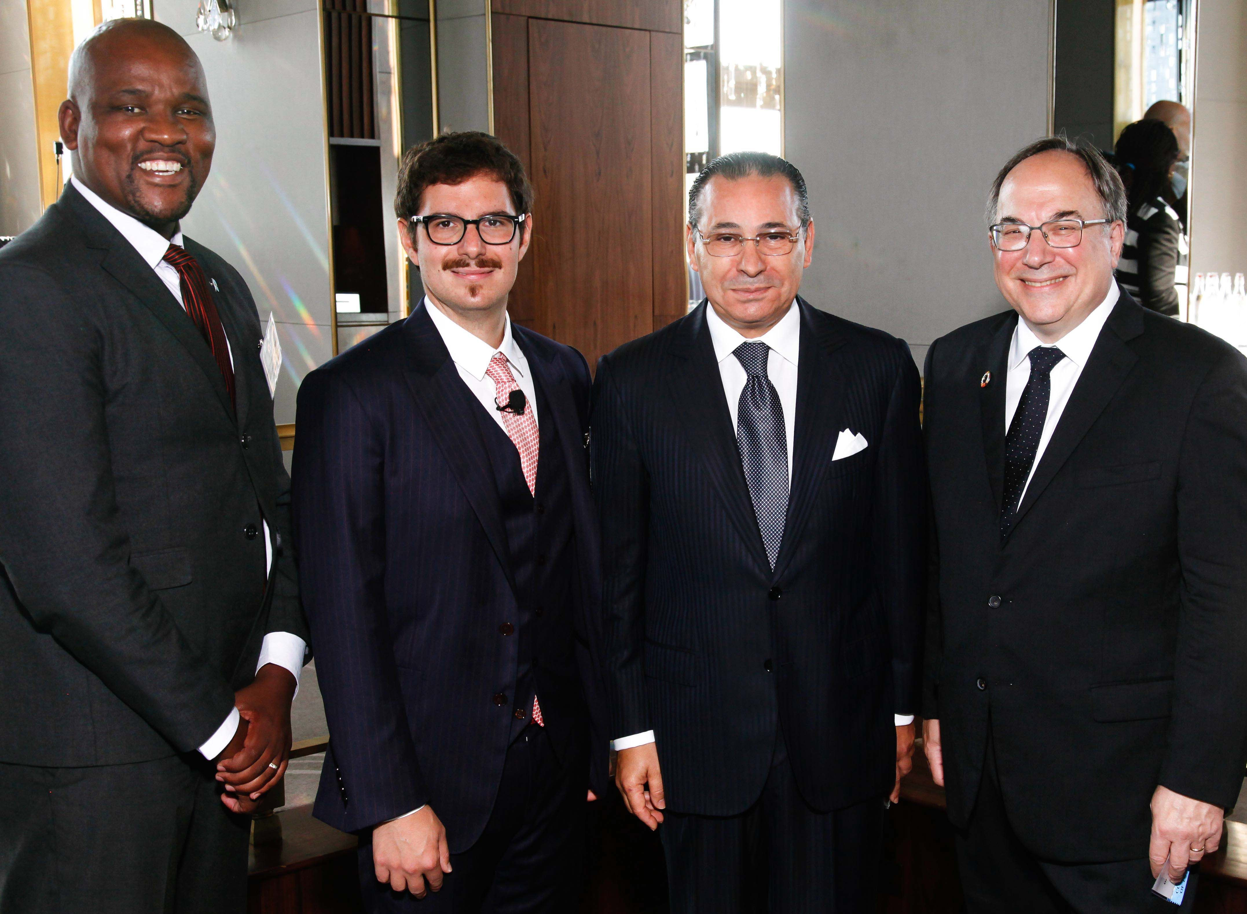 Chairman Kamel Ghribi; Alfred Madigele, Minister of Health and Wellness, Botswana; Paolo Rotelli, President of University Vita-Salute San Raffaele, Italy.