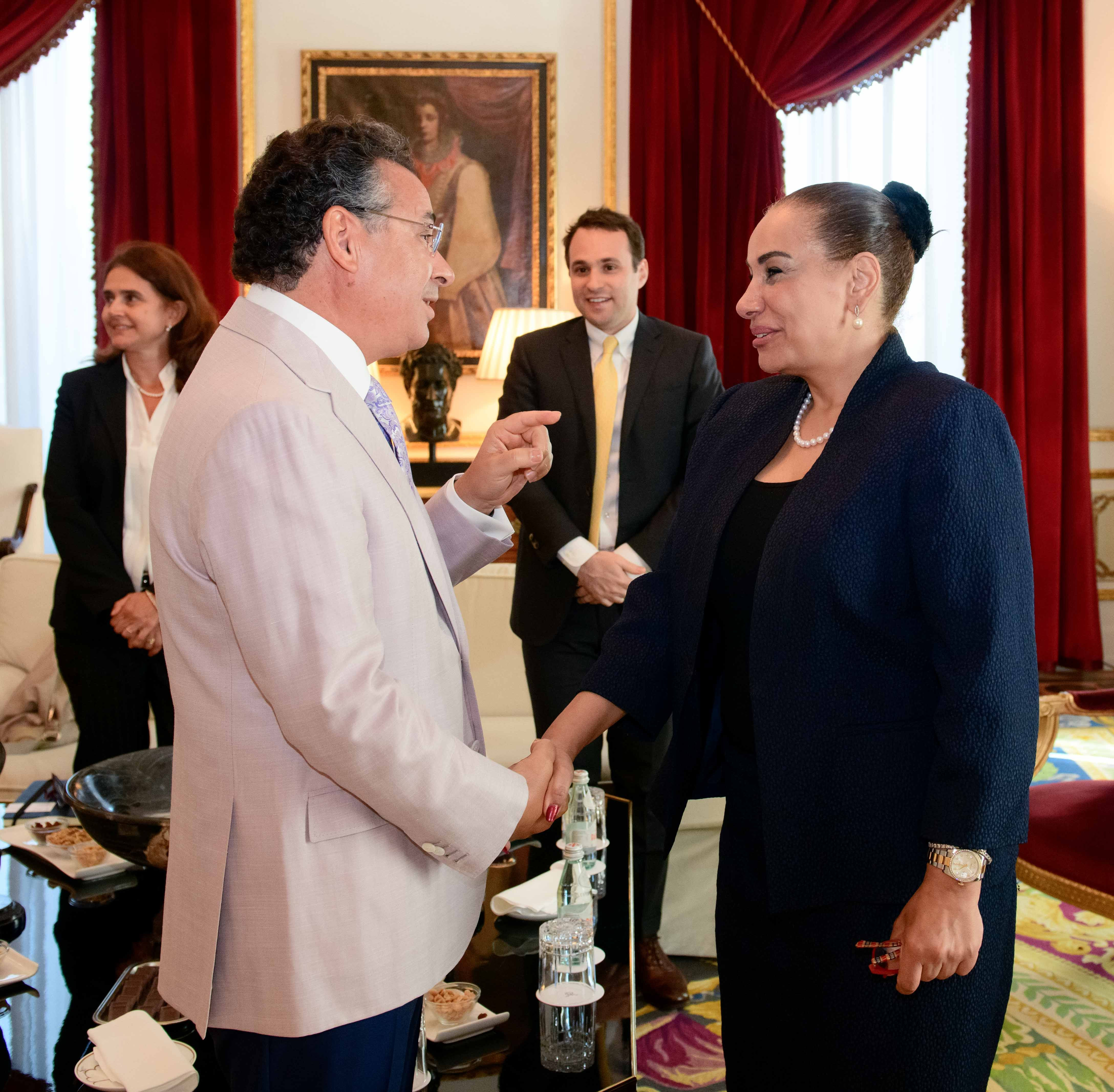 Chairman Kamel Ghribi; Enas Mekkawy, Ambassador of Arab League, Italy.