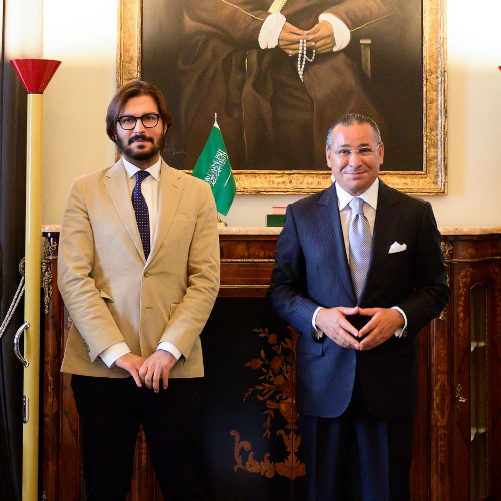 Chairman Kamel Ghribi; Faisal Bin Sattam Bin Abdulaziz Al Saud, Ambassador of Saudi Arabia, Italy.