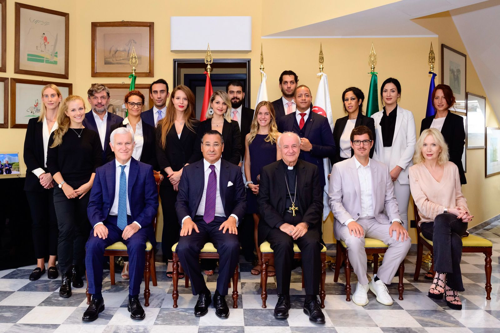 Chairman Kamel Ghribi; Maurizio Belpietro Italian Journalist; Monsignor Vincenzo Paglia, Spiritual adviser of the Community of Sant'Egidio and President of the International Catholic Biblical Federation, Italy; Paolo Rotelli, President of University Vita-Salute San Raffaele, Italy.