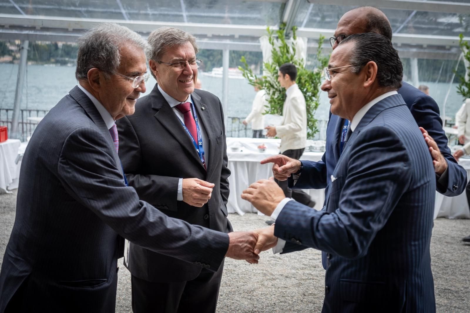 Chairman Kamel Ghribi;  Professor Romano Prodi, European dealmaker and Former Prime Minister of Italy; Enrico Giovannini, Minister of infrastructures and transport, Italy;  Angelino Alfano, President of Gruppo San Donato, Italy.