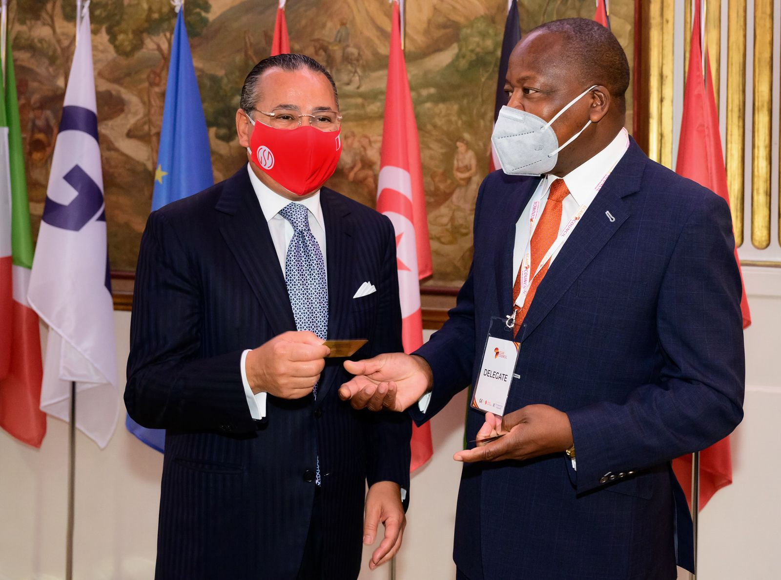 Chairman Kamel Ghribi; Mutahi Kagwe, Minister of Health, Kenya.