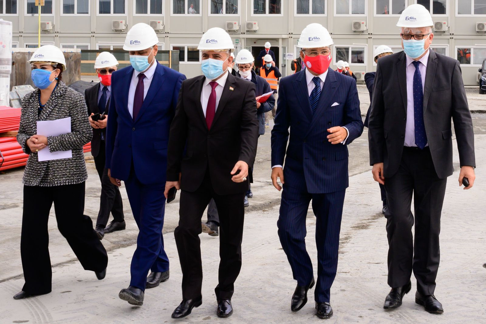 Chairman Kamel Ghribi; Safia Al-Souhail, Ambassador of Iraq, Italy; Hasan Mohammed Abbas Al-Tameemi, Minister of Health and Environment, Iraq; Faouzi Mehdi, Minister of Health, Tunisia.