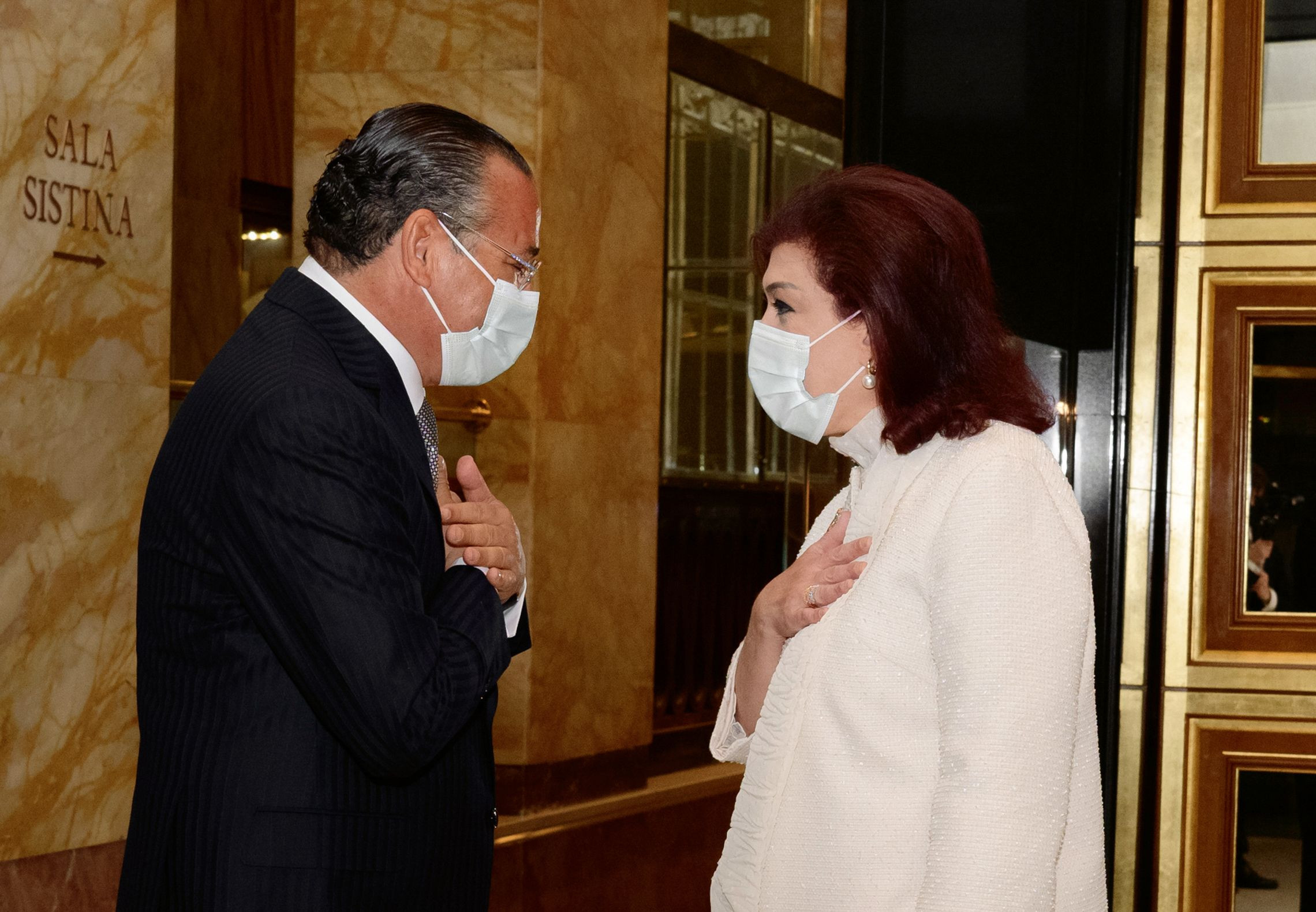 Chairman Kamel Ghribi; H.E. Safia Taleb Al-Souhail, Ambassador of  Iraq to Italy.