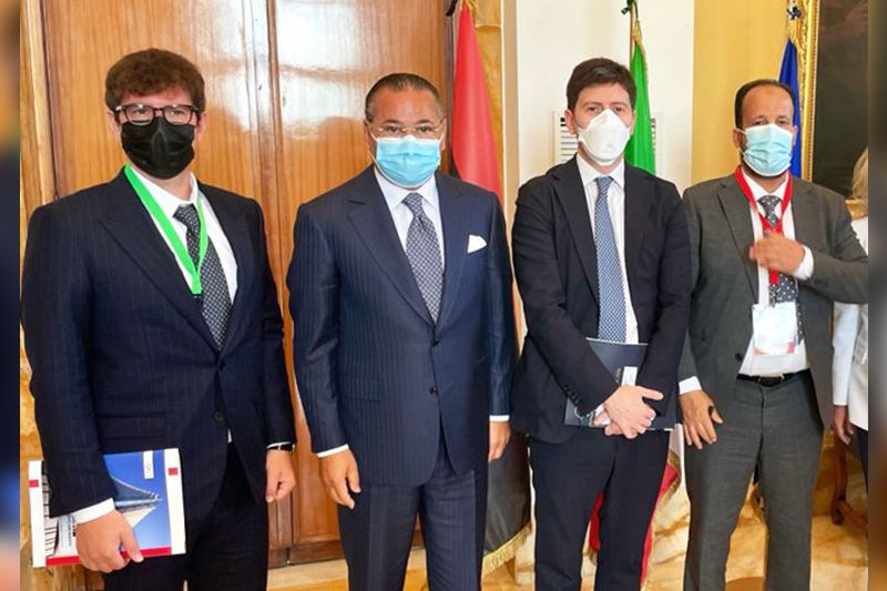 Chairman Kamel Ghribi; Paolo Rotelli, President of University Vita-Salute San Raffaele, Italy; H.E. Ali Al - Zenati, Minister of Health, Libya; Honourable Roberto Speranza, Minister of Health, Italy.