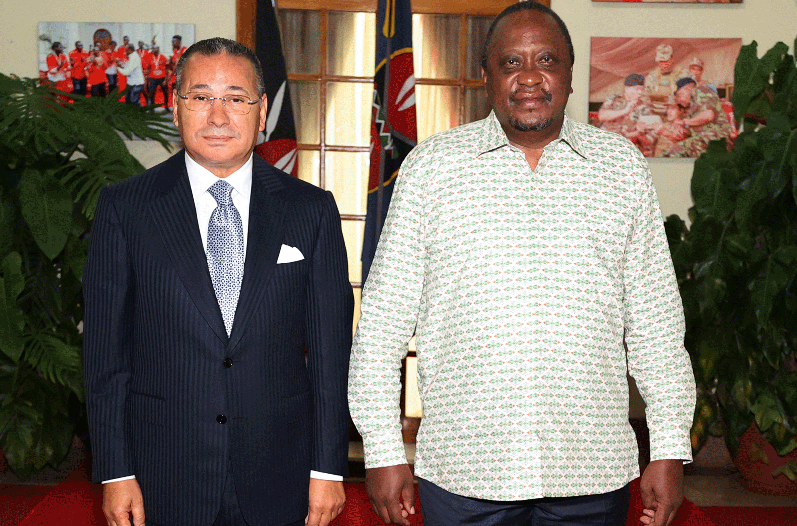 Chairman Kamel Ghribi; H.E. Uhuru Kenyatta, President of Kenya.