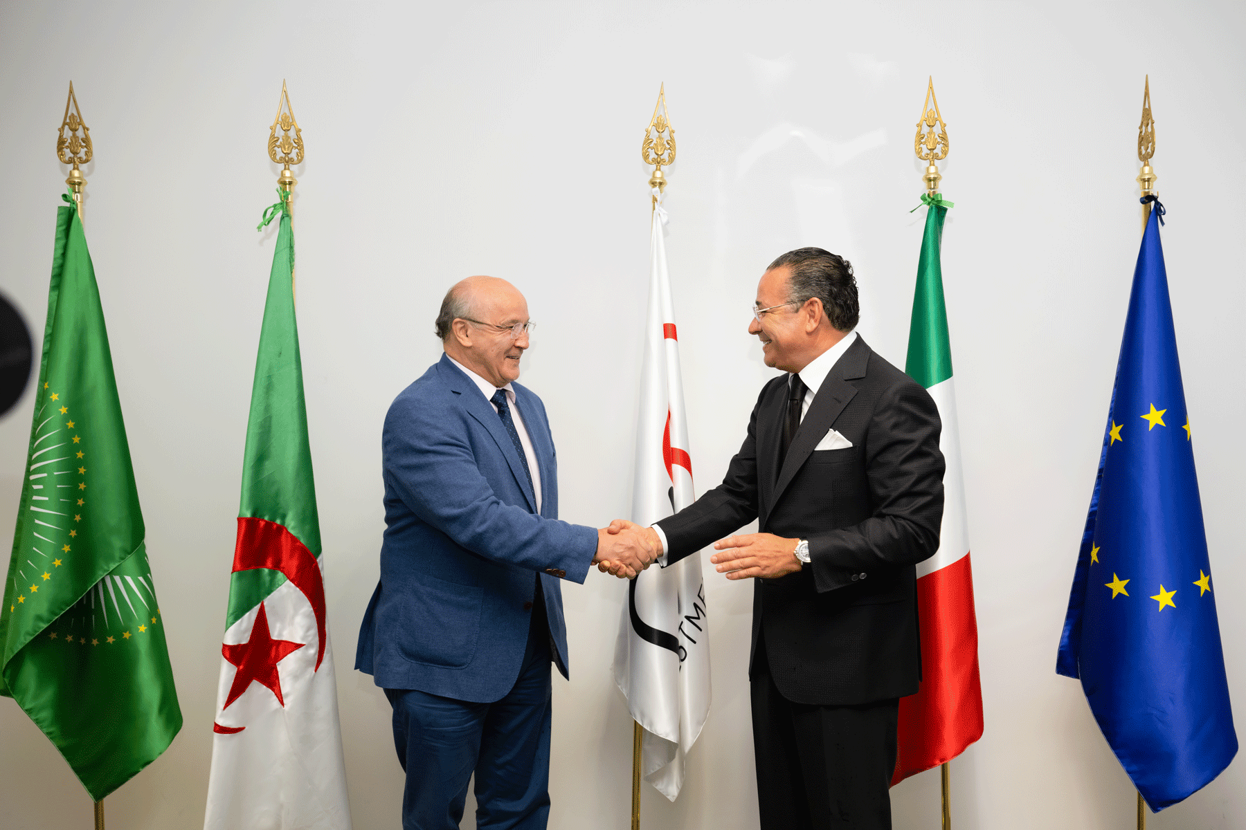 Chairman Kamel Ghribi; Ahmed Boutache, Ambassador of Algeria, Italy.