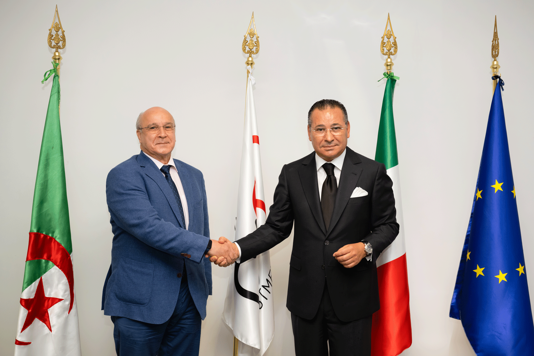 Chairman Kamel Ghribi; Ahmed Boutache, Ambassador of Algeria, Italy.