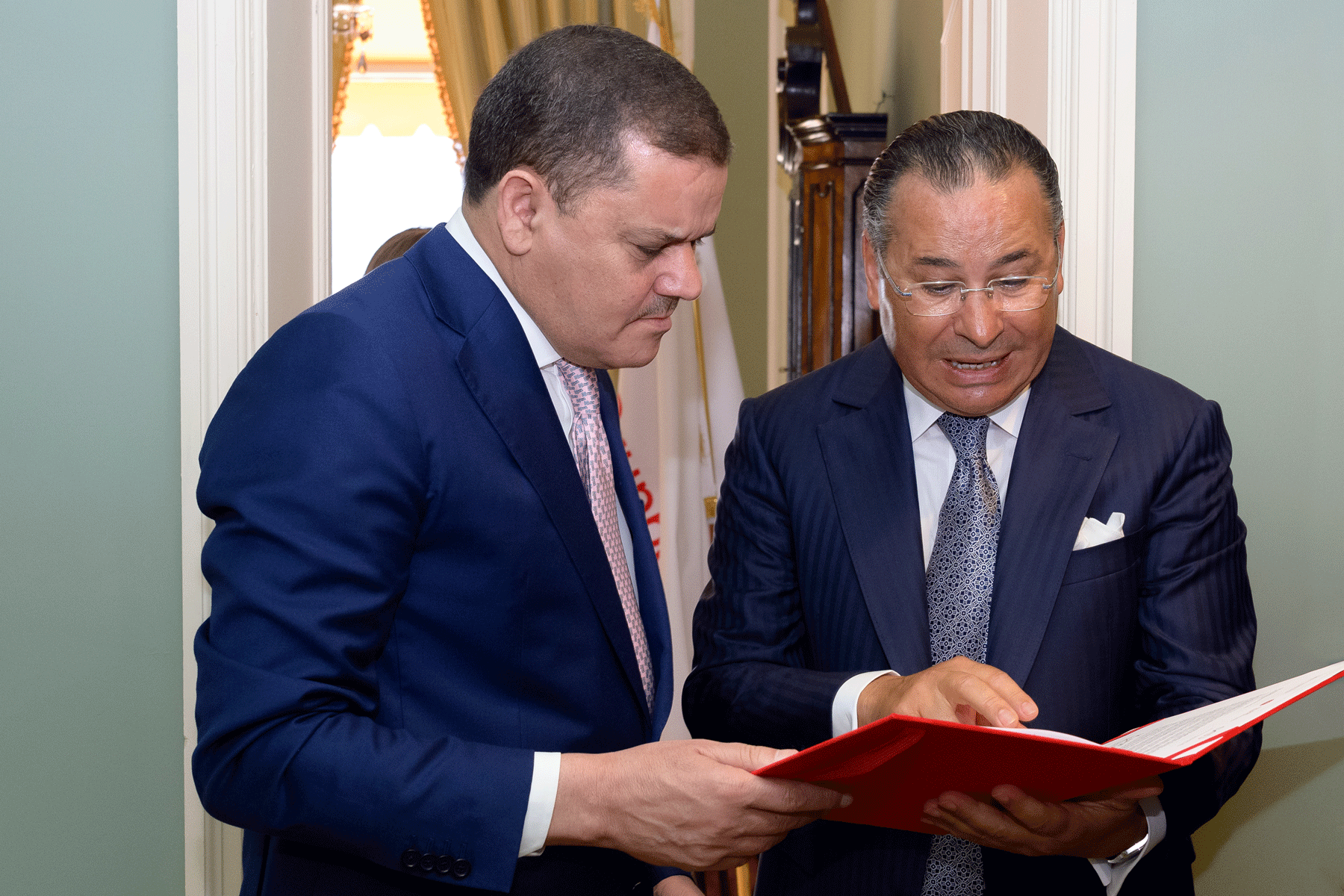 Chairman Kamel Ghribi; H.E. Abdul Hamid Dbeibeh, Prime Minister, Libya.