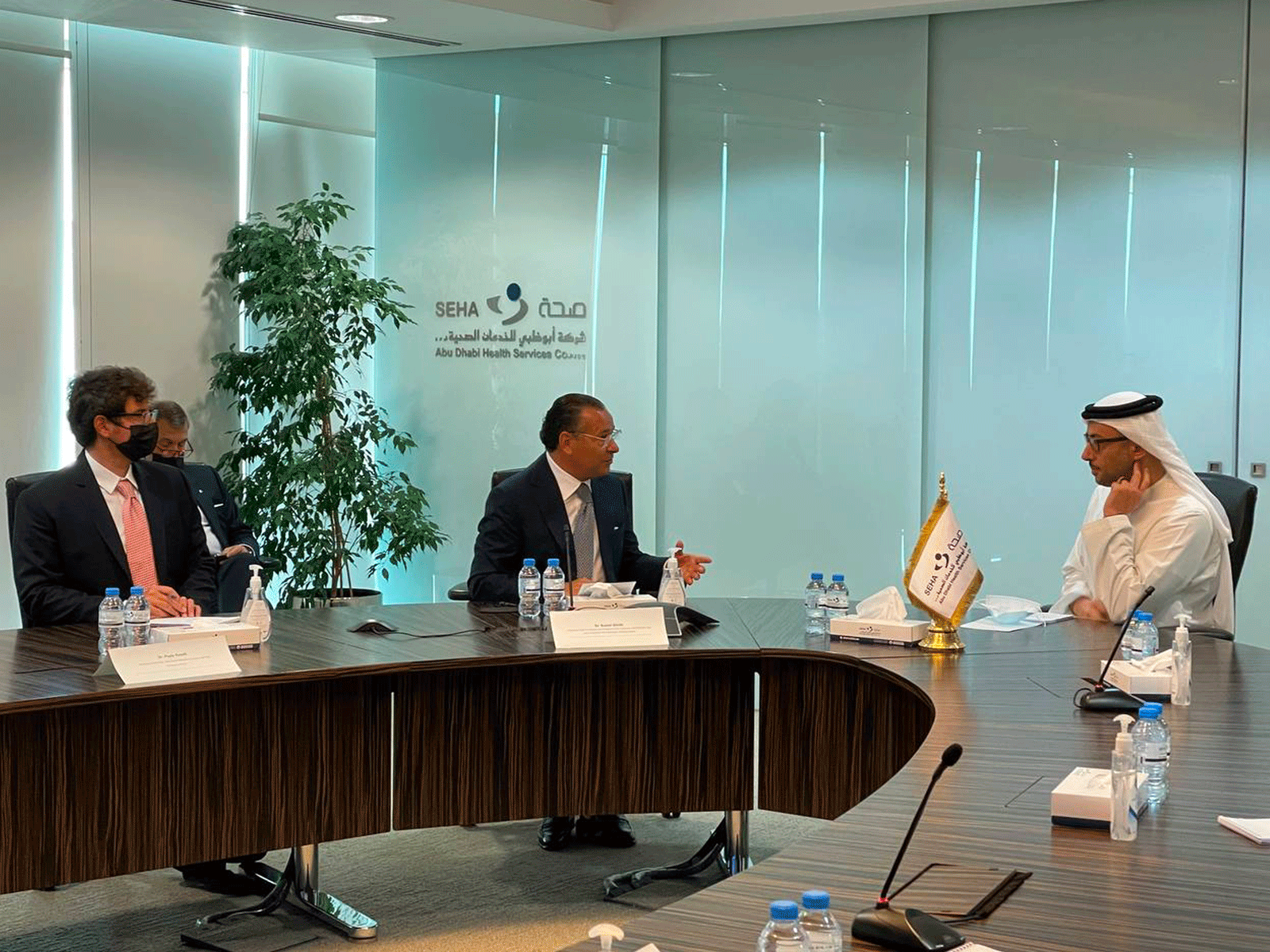 Chairman Kamel Ghribi; H.E. Salem Rashid Al Nuaimi, Chairman of SEHA.