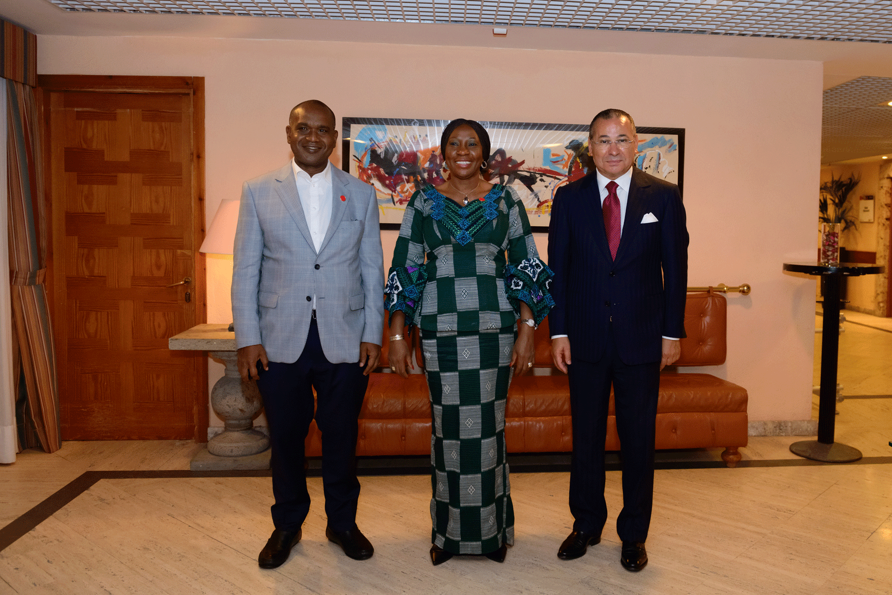 Kamel Ghribi with H.E. Kandia Kamissoko Camara, Former Minister of Foreign Affairs, Ivory Coast.