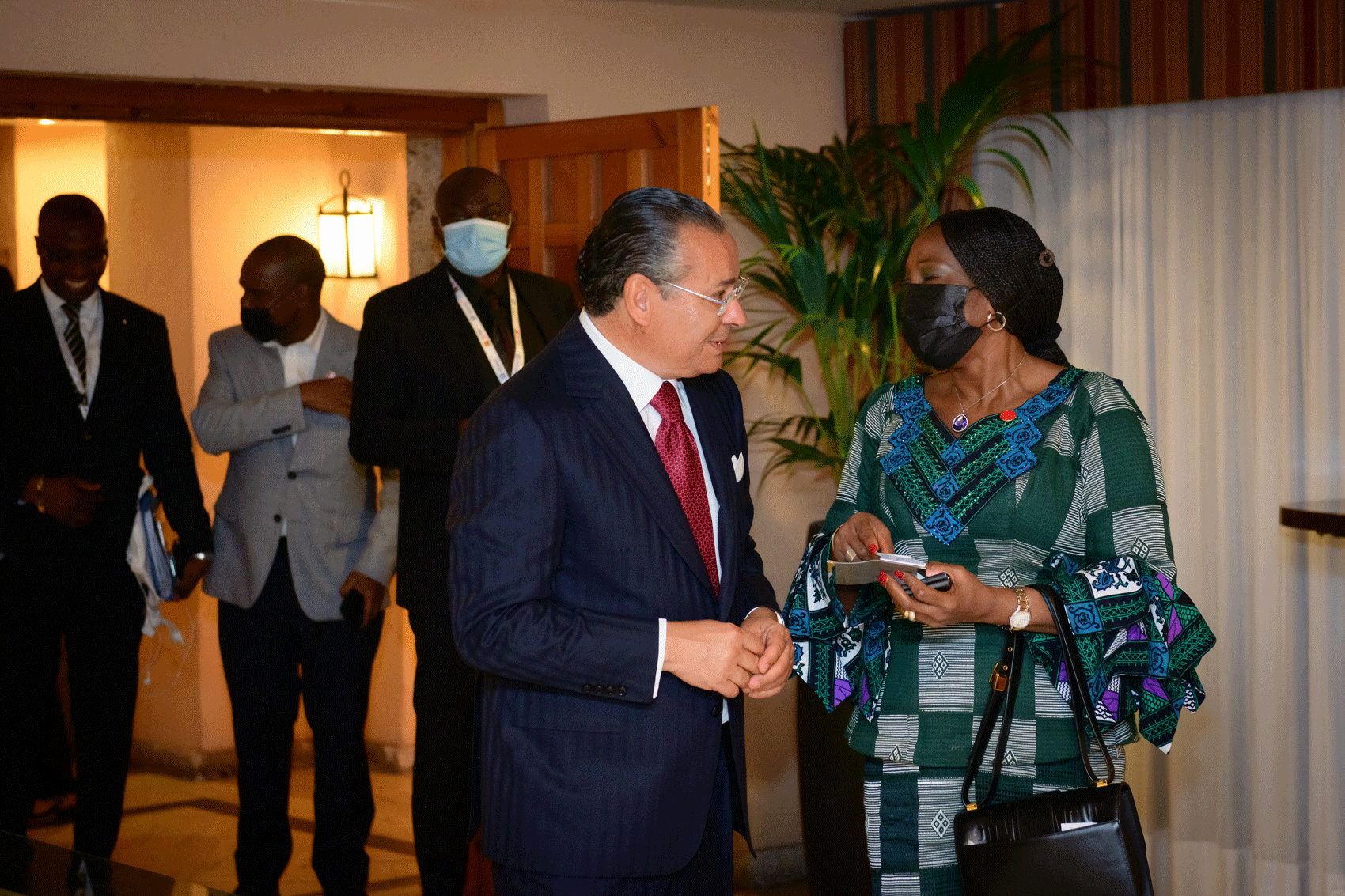 Kamel Ghribi with H.E. Kandia Kamissoko Camara, Former Minister of Foreign Affairs, Ivory Coast.