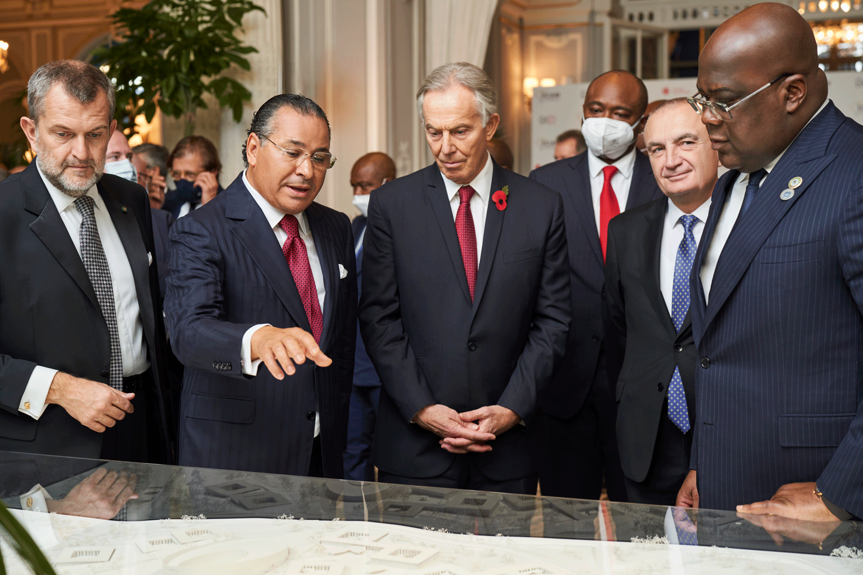 Chairman Kamel Ghribi with H.E. Tony Blair, Executive Chairman, Institute for Global Change, H.E Félix Tshisekedi, President, Democratic Republic of the Congo.