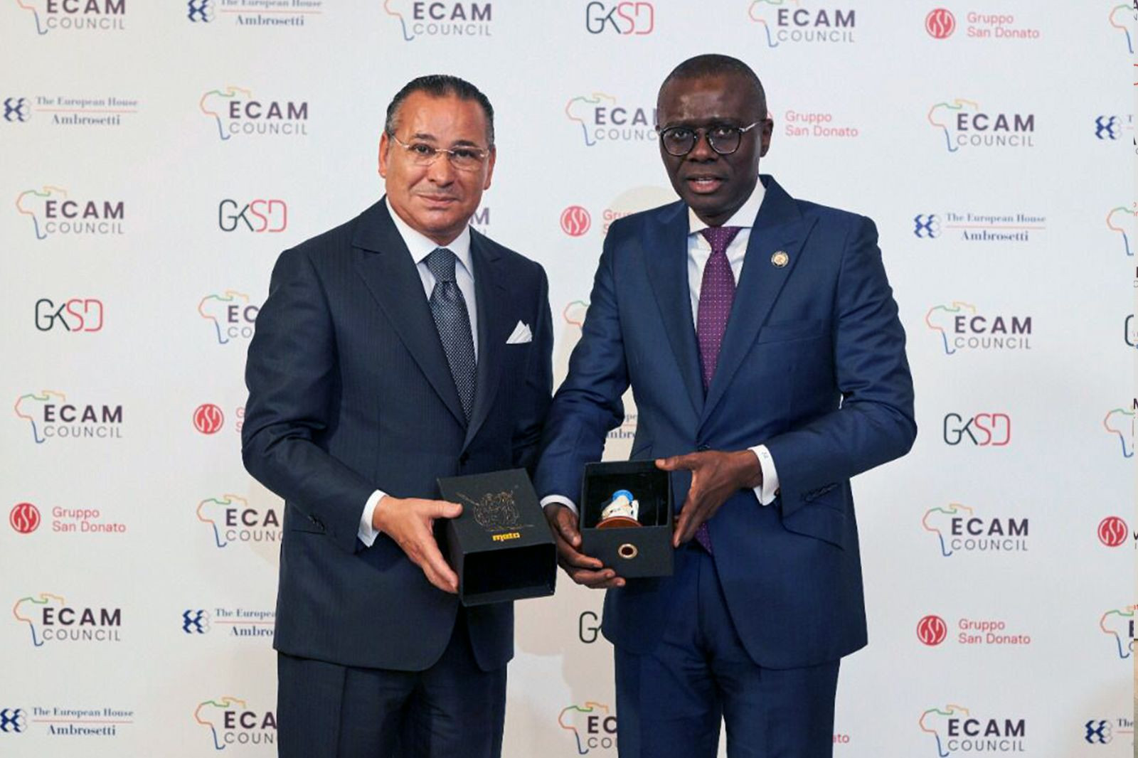 Chairman Kamel Ghribi with Babajide Sanwo-Olu, Governor, Lagos State, Federal Republic of Nigeria.