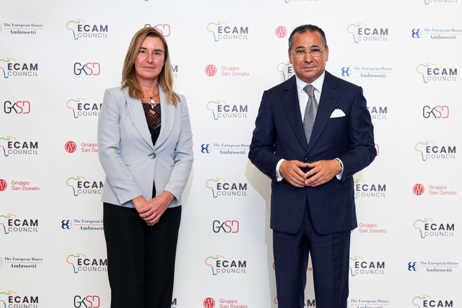 Chairman Kamel Ghribi with Federica Mogherini, Rector, College of Europe.
