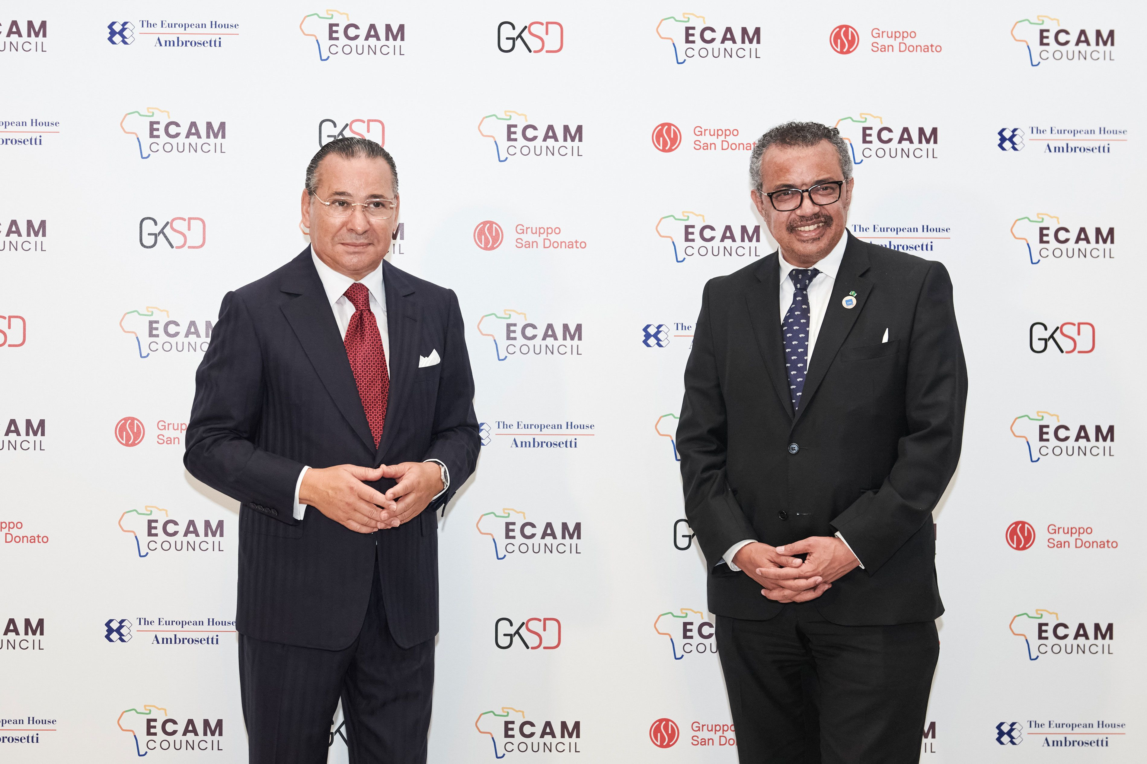 Chairman Kamel Ghribi with H.E. Tedros Adhanom Ghebreyesus, Director General, World Health Organization.