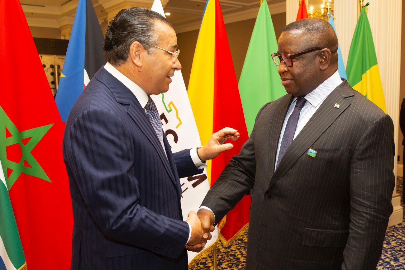 Chairman Kamel Ghribi with  H.E. Julius Maada Bio, President, Republic of Sierra Leone.