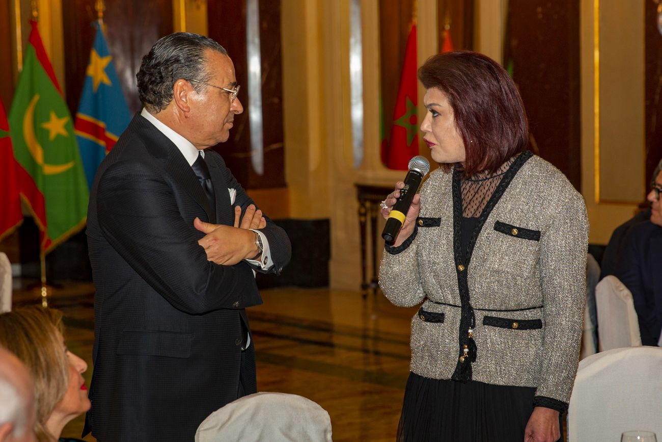 Chairman Kamel Ghribi with H.E. Safia Taleb Ali Al Souhail, Former Ambassador of Iraq to Italy.