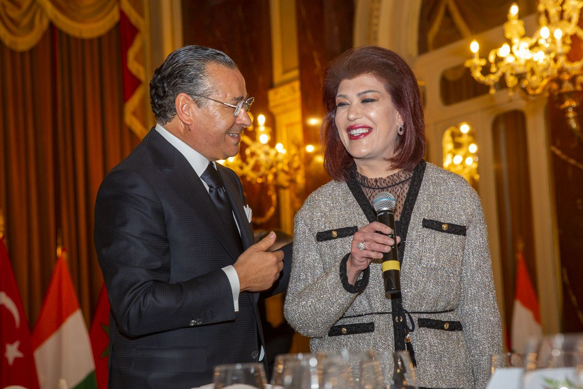Chairman Kamel Ghribi with H.E. Safia Taleb Ali Al Souhail, Former Ambassador of Iraq to Italy.