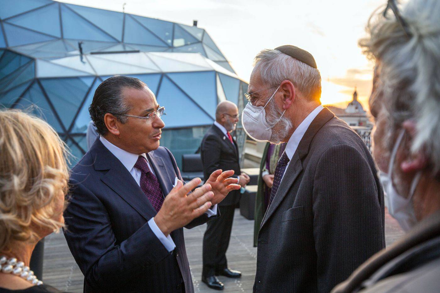 Chairman Kamel Ghribi with Rabbi Riccardo Di Segni Chief Rabbi of the Jewish Community of Rome.