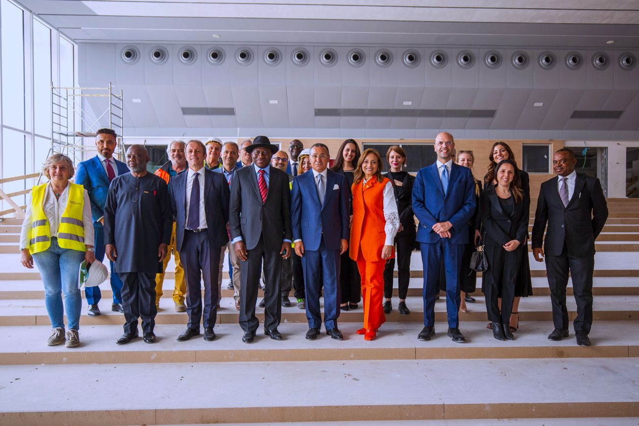 Chairman Kamel Ghribi with Angelino Alfano President of Policlinico San Donato, Italy, Amani Abou-Zeid African Union Commissioner for Infrastructure and Energy, Goodluck Ebele Jonathan Former President of the Federal Republic of Nigeria.