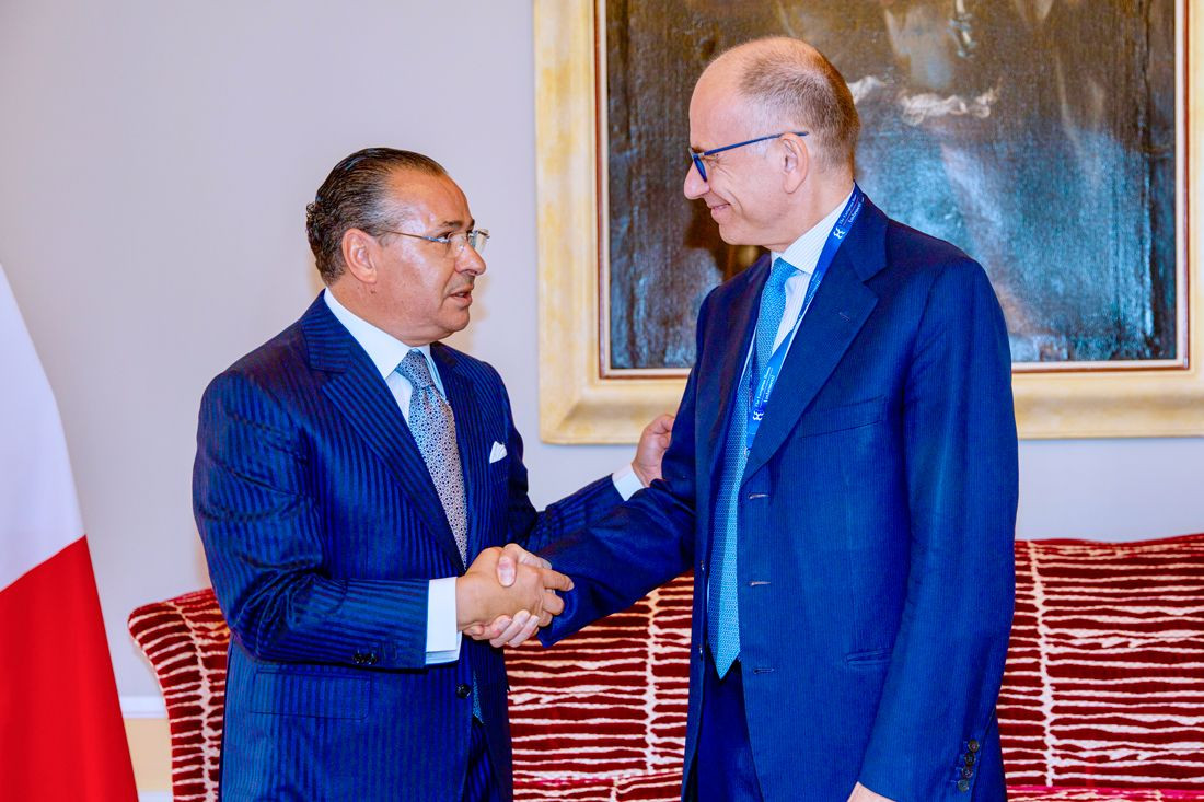 Chairman Kamel Ghribi with Enrico Letta, Secretary of the Democratic Party.