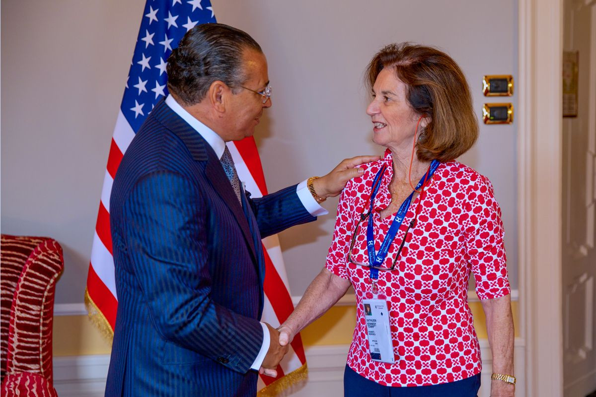 Chairman Kamel Ghribi with Kathleen Kennedy Townsend, USA, sixth Lieutenant Governor of Maryland.