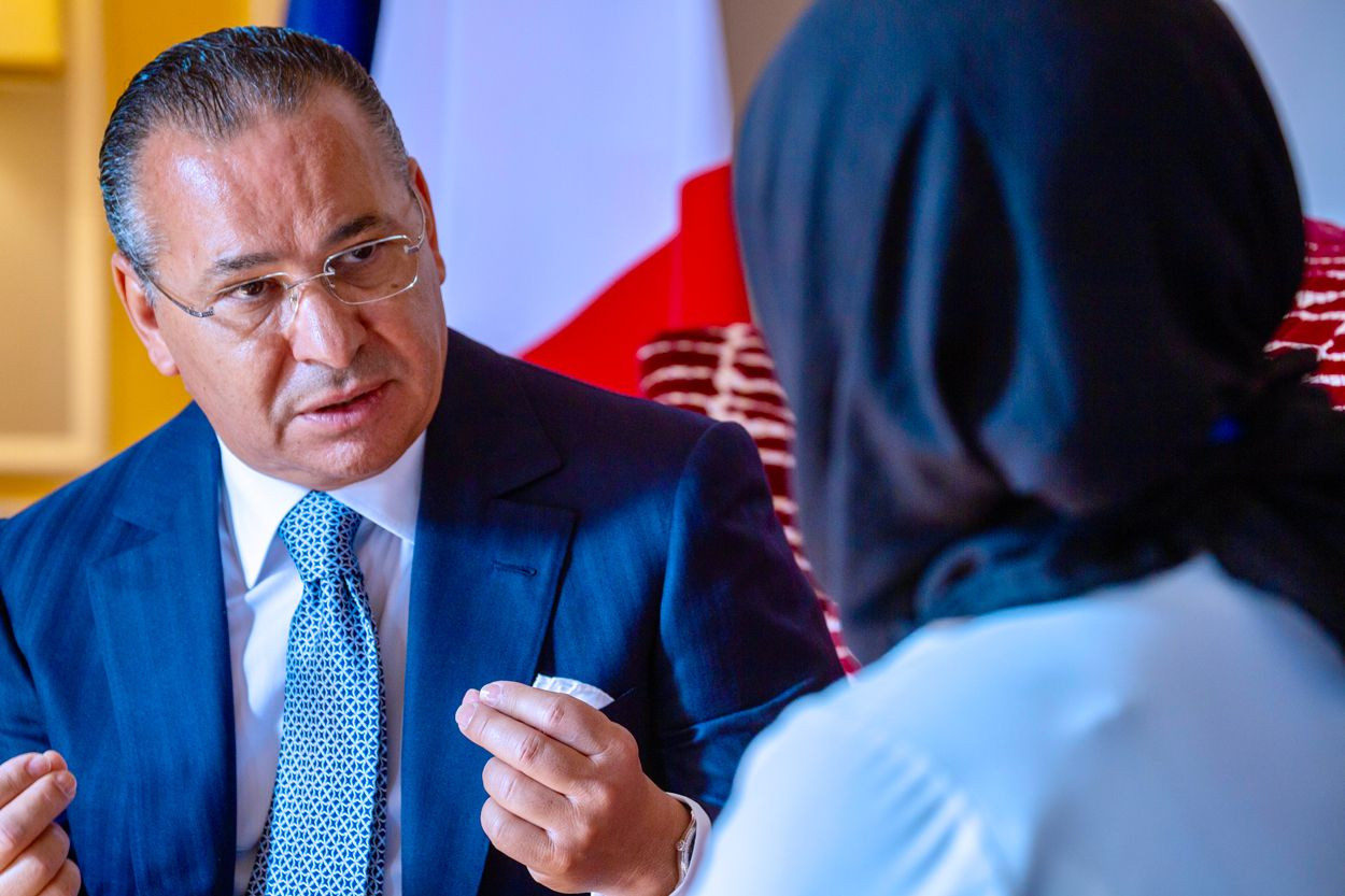 Chairman Kamel Ghribi with H.E. Khadija Almakhzoumi, Minister of Environment & Climate Change of Somalia.