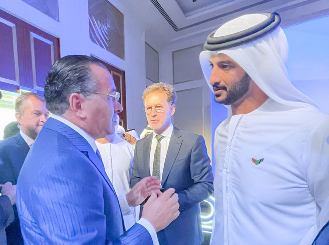 Chairman Kamel Ghribi with H.E. Abdulla Bin Touq Al Marri, Minister of Economy, UAE.