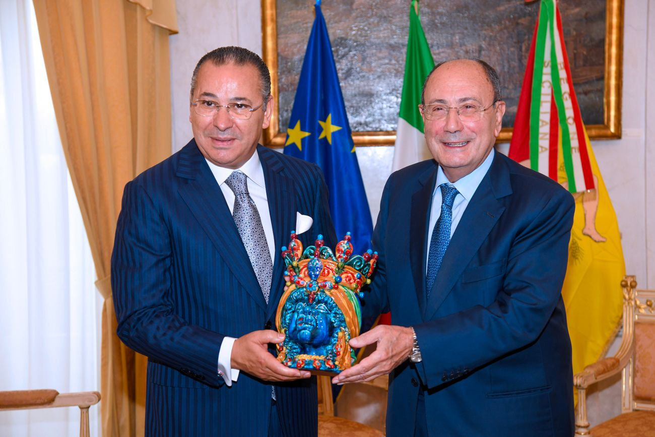 Chairman Kamel Ghribi with Honourable Renato Schifani President of Regione Sicilia.