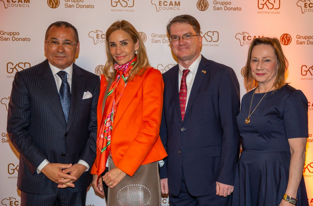 Kamel Ghribi with Shawn P. Crowley, Deputy Chief of Mission, USA, Monika Schmutz Kirgöz, Ambassador of Switzerland to Italy.