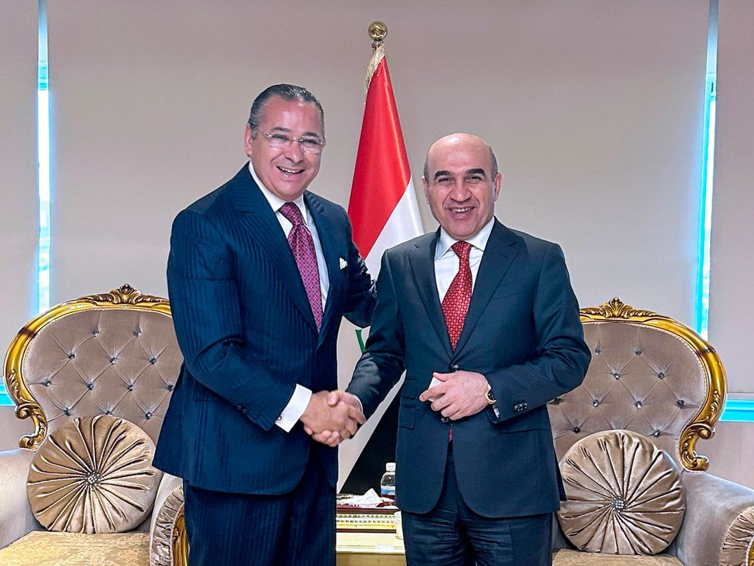 Kamel Ghribi with Honourable Bangen Rekani, Minister of Housing and Reconstruction of Iraq.