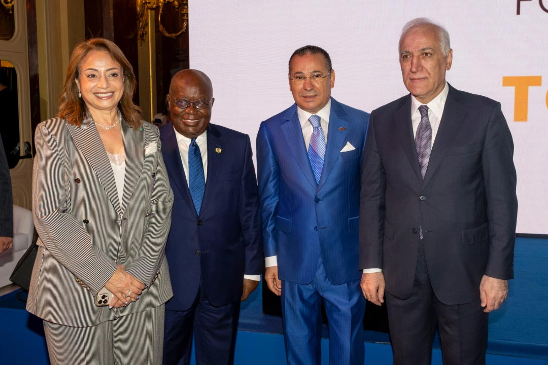 Kamel Ghribi with Amani Abou-Zeid, Commissioner For Energy And Infrastructure, African Union, H.E. Nana Addo Dankwa Akufo-Addo, President, Republic Of Ghana and H.E. Vahagn Khachaturyan, President, Republic Of Armenia.