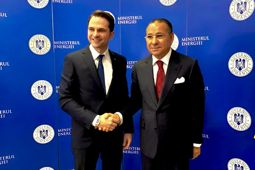 Kamel Ghribi with Sebastian Ioan Burduja, Minister of Energy, Romania.