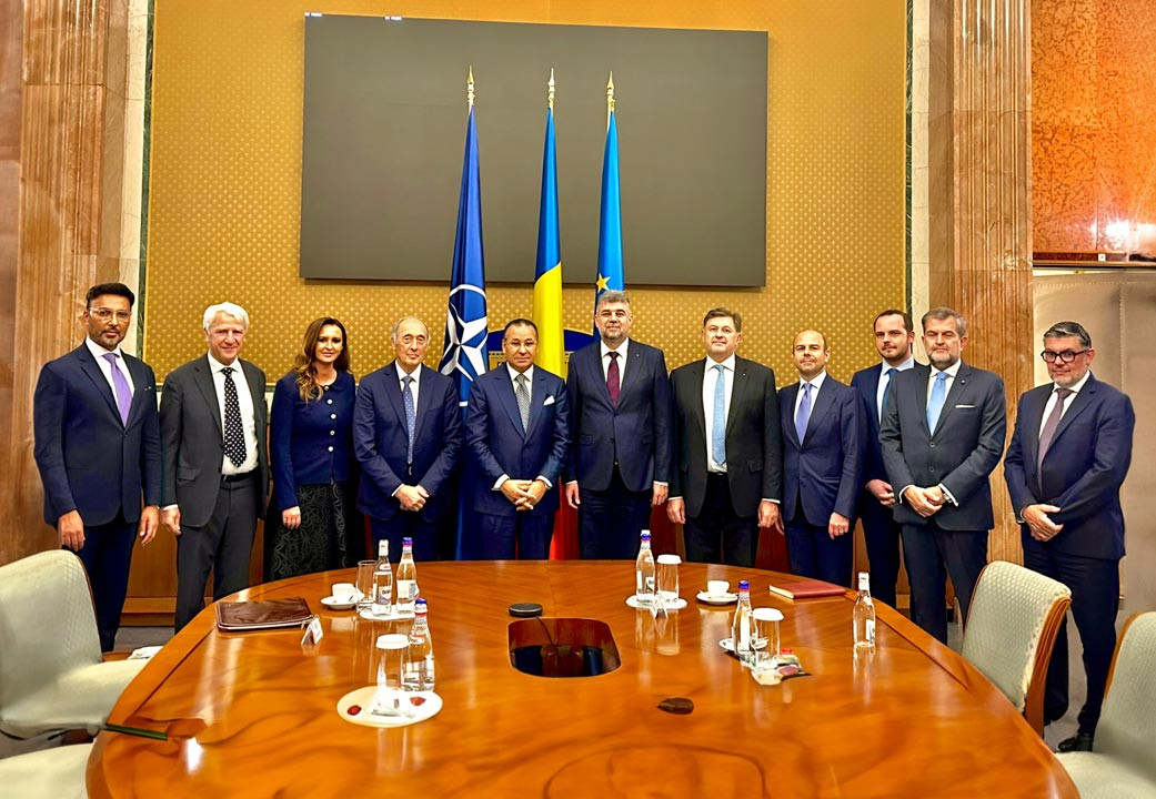 Kamel Ghribi with H.E. Marcel Ciolacu Prime Minister, Romania.