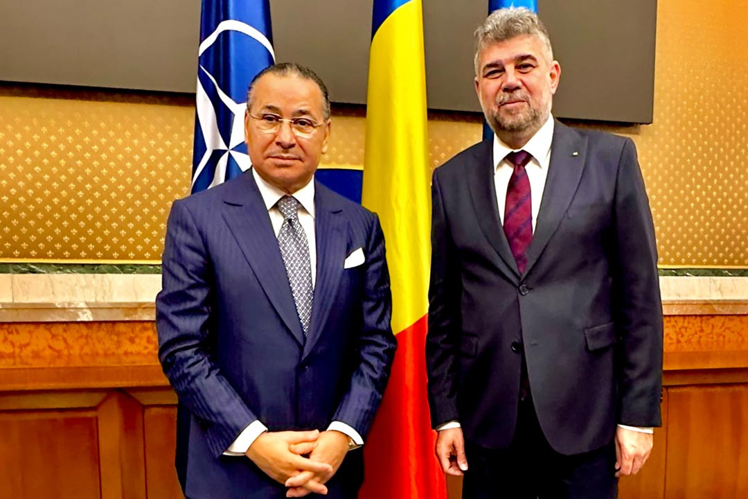 Kamel Ghribi with H.E. Marcel Ciolacu Prime Minister, Romania.